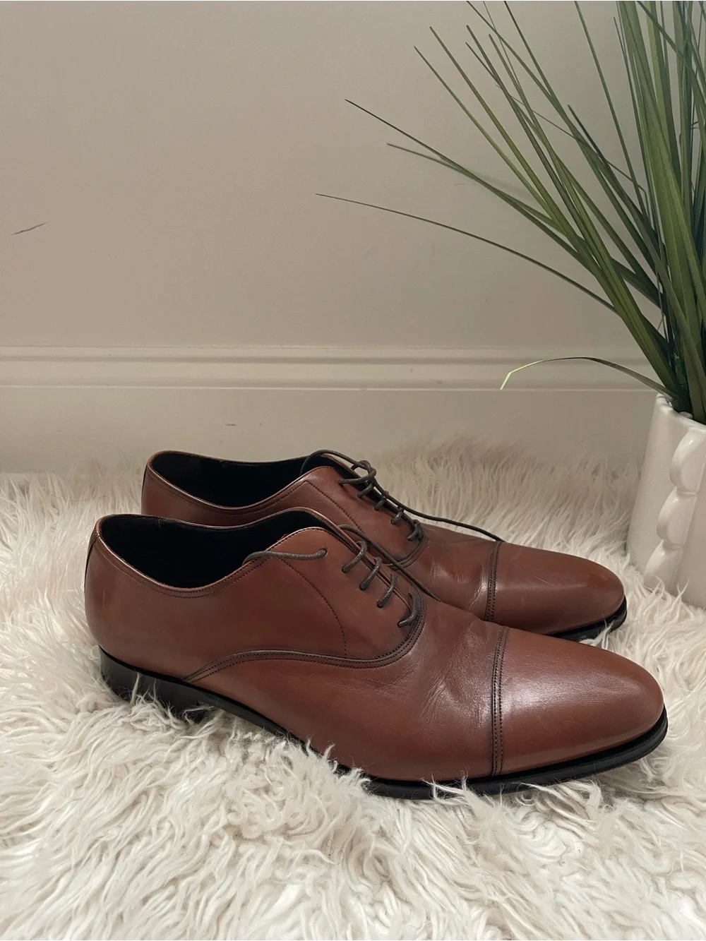 To Boot New York Men's Brandon II Cap Toe Oxford Shoes in Cuoio Luc. Ant Sz 11.5